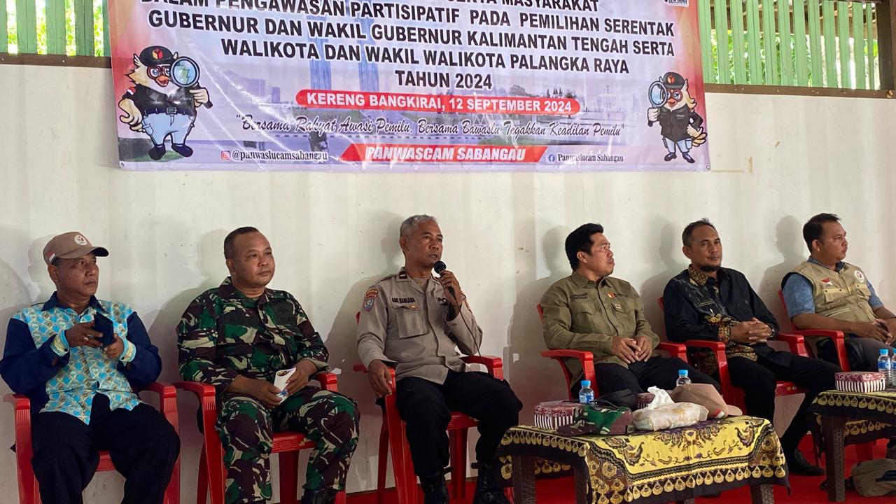 Polsek Sabangau Hadiri Sosialisasi Pilkada di Kelurahan Kereng Bangkirai