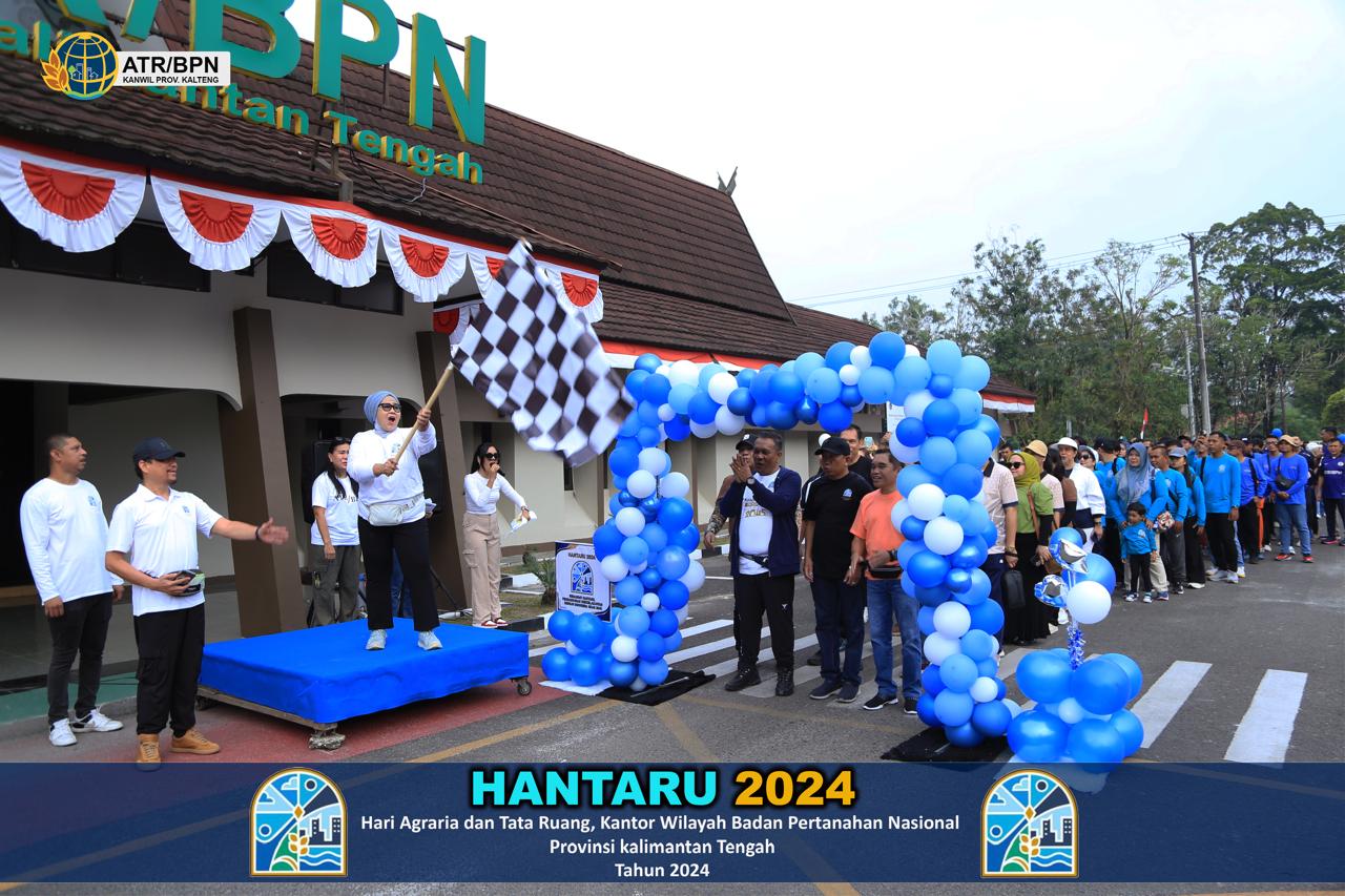 Jalan Sehat Semarakkan Peringatan HANTARU 2024 di Kantor Wilayah BPN Provinsi Kalteng