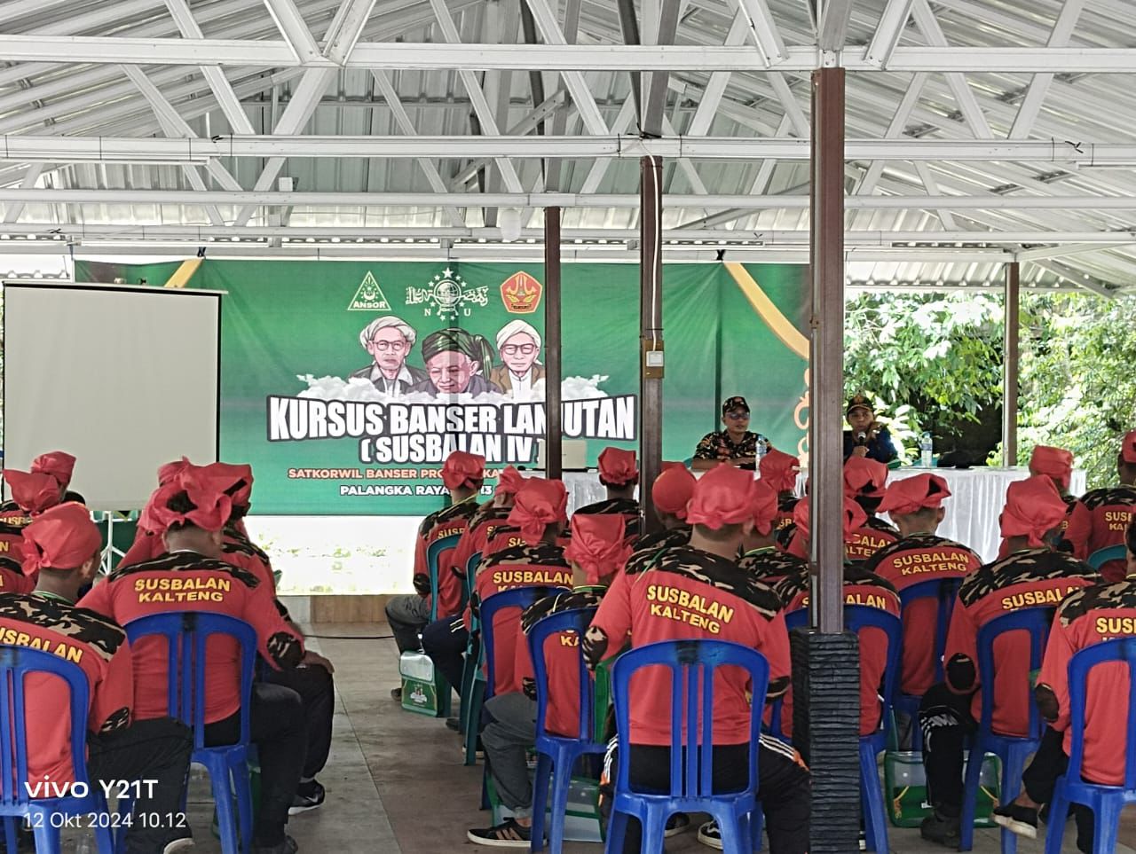 Polsek Bukit Batu Monitor Kegiatan Kursus Banser Lanjutan Angkatan IV Se-Kalteng, di Kelurahan Tumbang Tahai