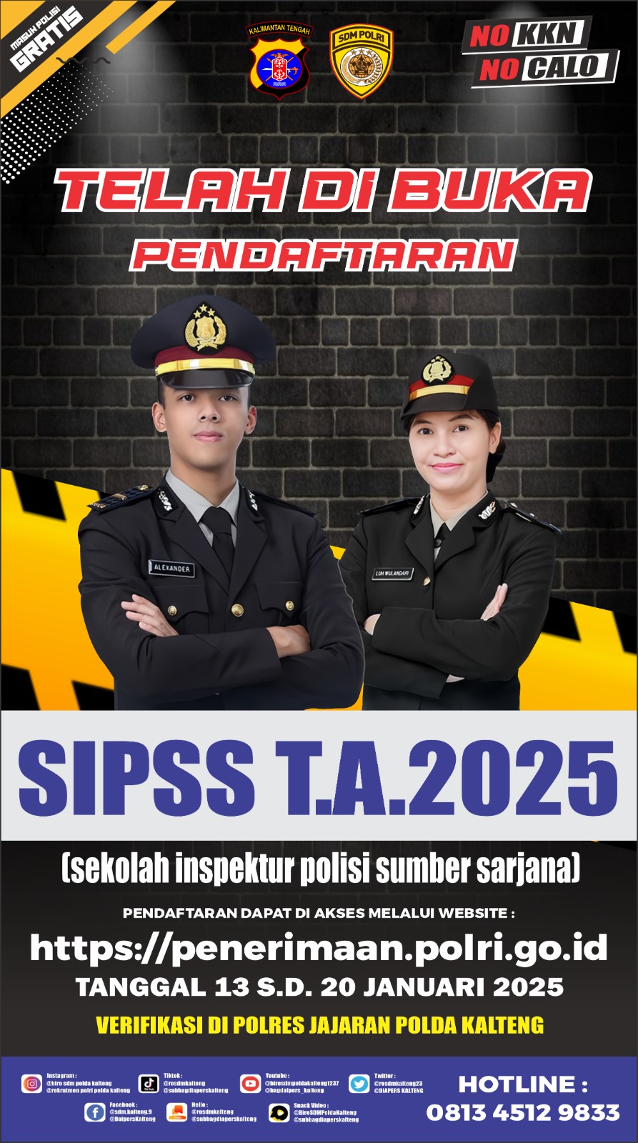 2 Hari Lagi Penerimaan Calon Inspektur Polisi Lulusan Sarjana Akan Ditutup, Ayo Segera Daftarkan Diri