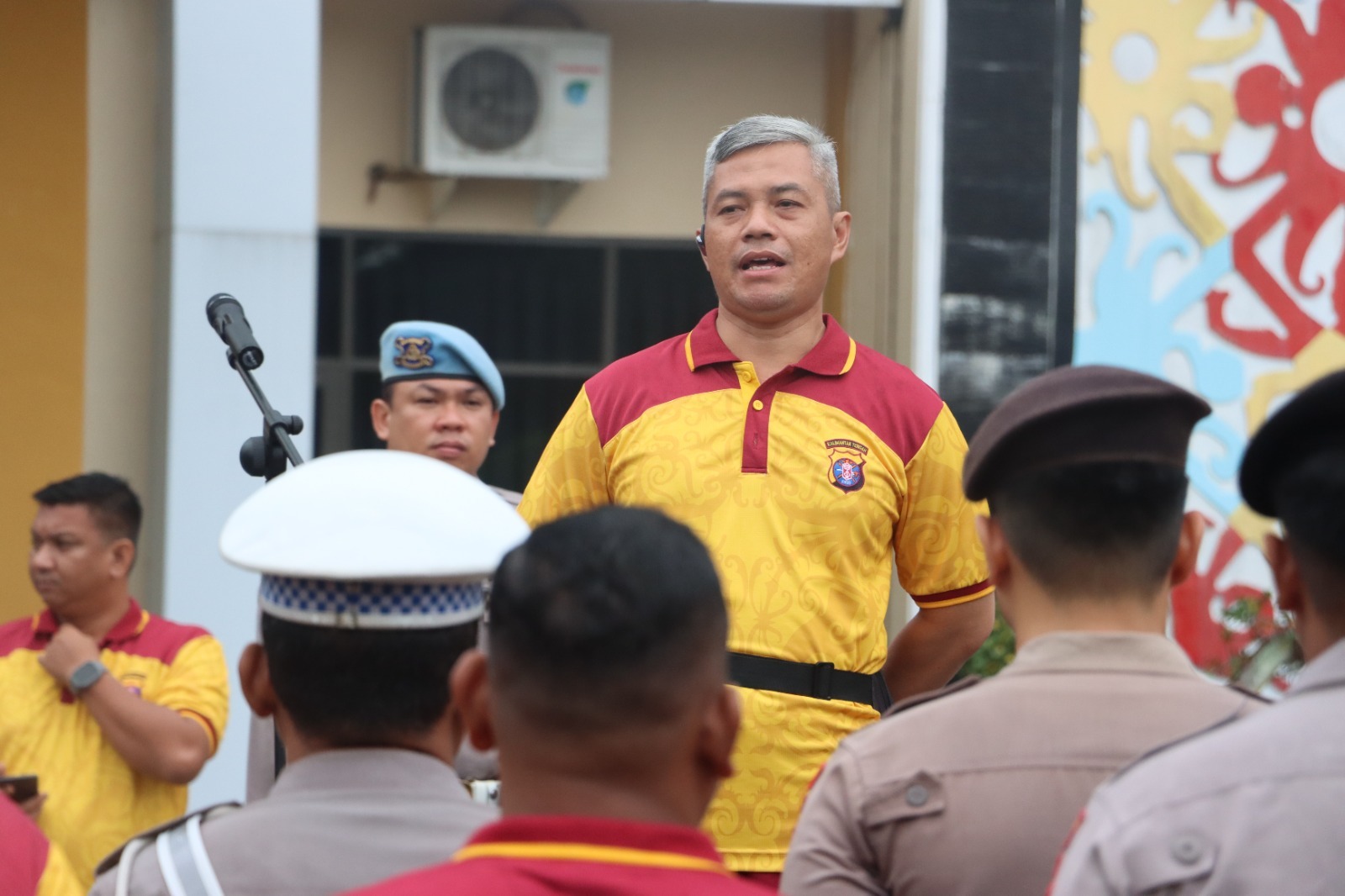 Kasatpamobvit Polresta Palangka Raya Pimpin Apel Pagi di Mapolresta