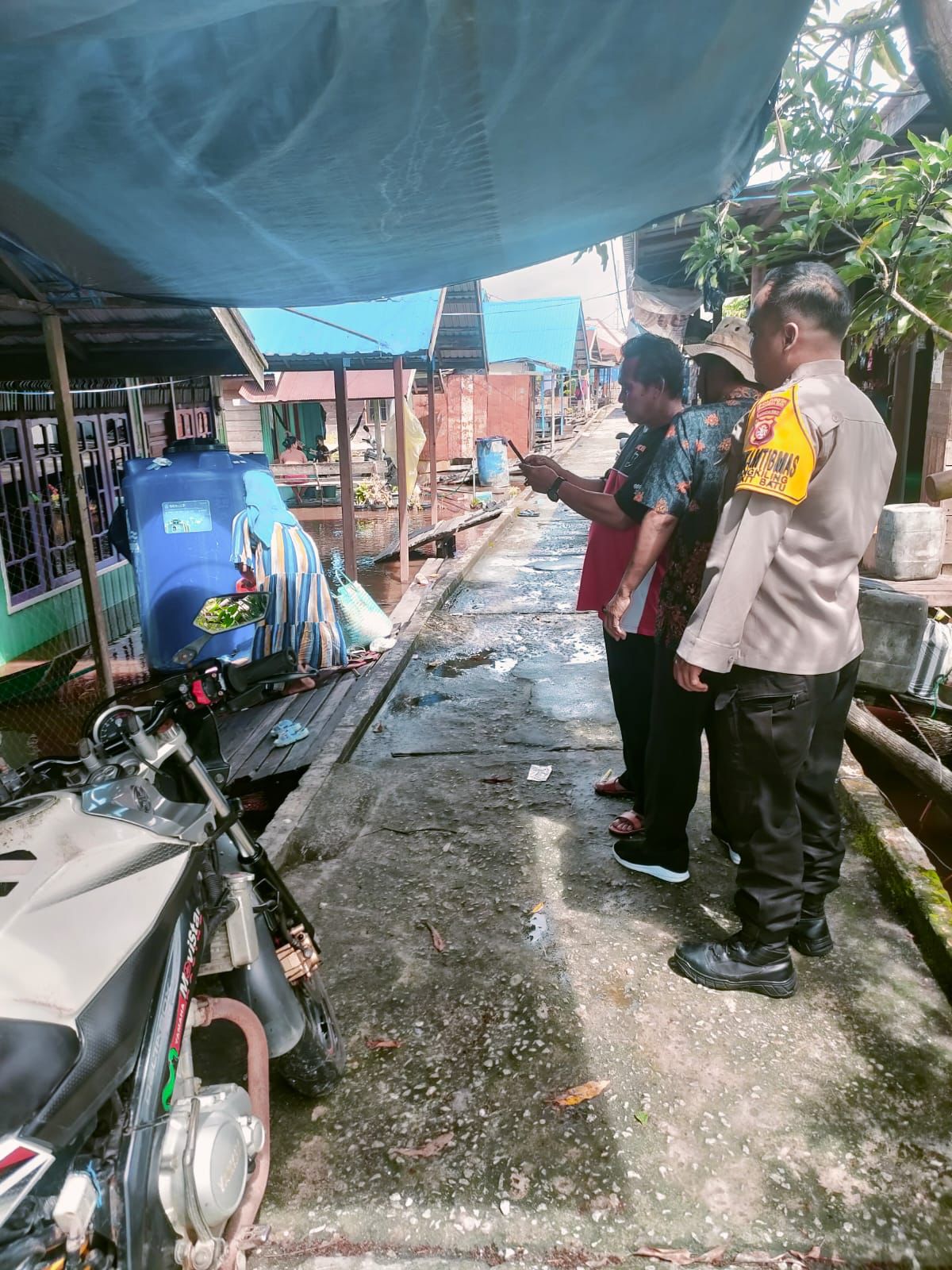 Di Kelurahan Tangkiling, Polsek Bukit Batu Catat 35 KK Terdampak Banjir