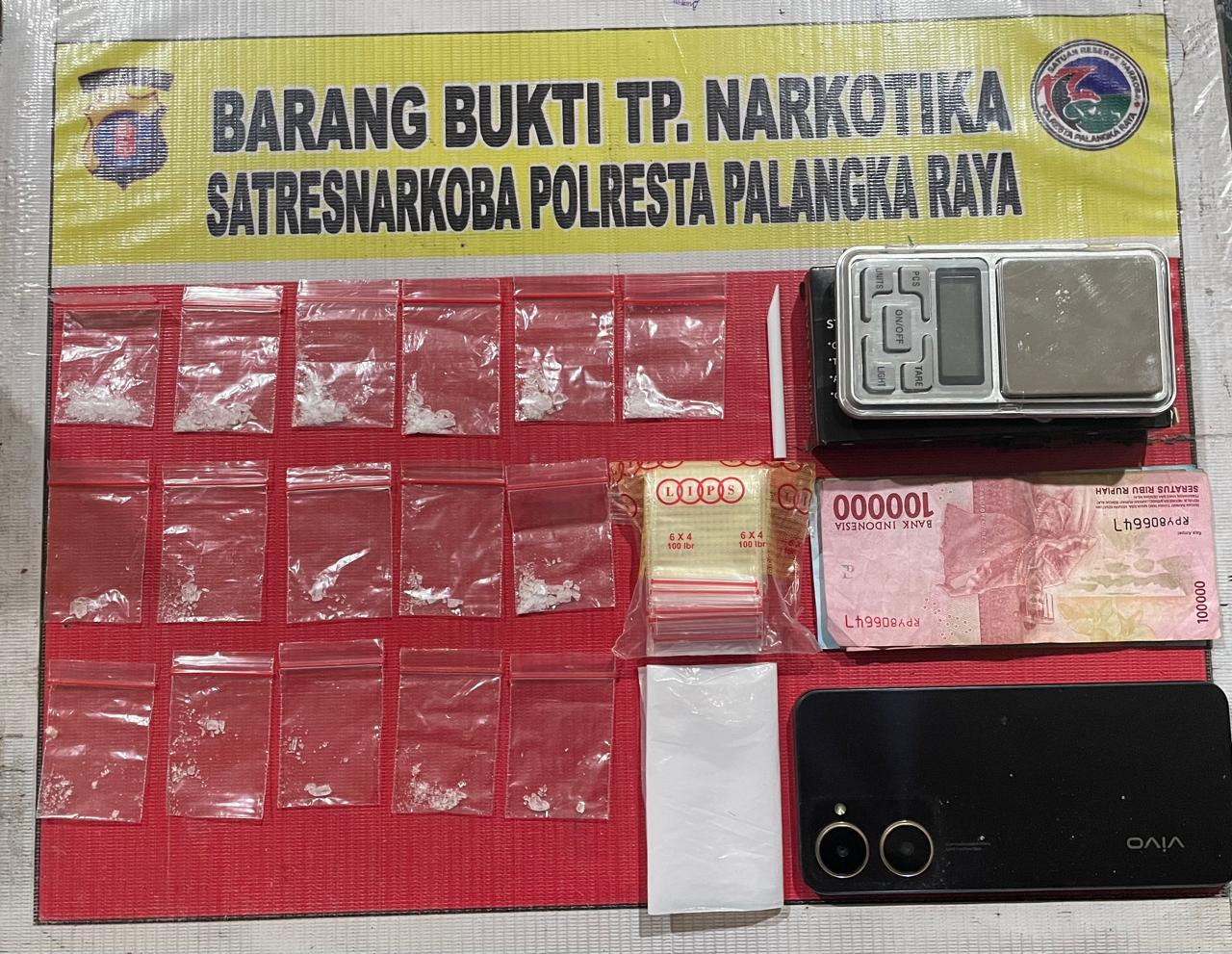 Satresnarkoba Polresta Palangka Raya Tangkap MK di Karanggan dengan Sabu 5,65 Gram