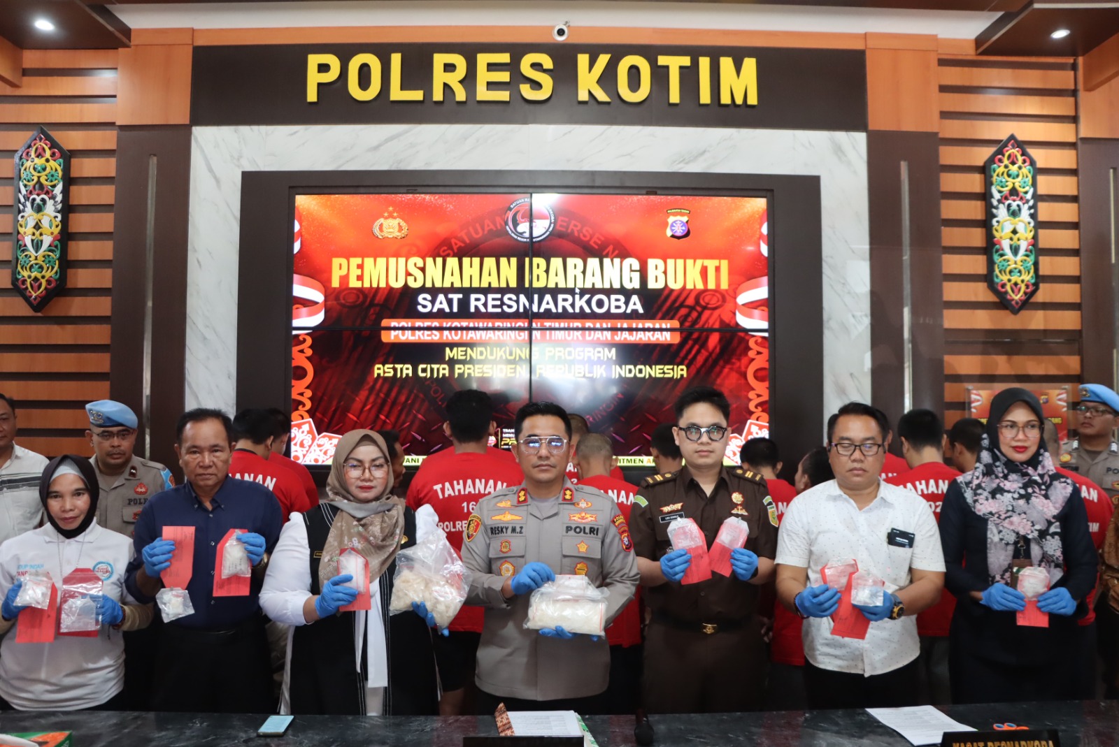 Pemusnahan 1,1 Kg Narkotika Jenis Sabu, Polres Kotim Komitmen berantas Narkoba.
