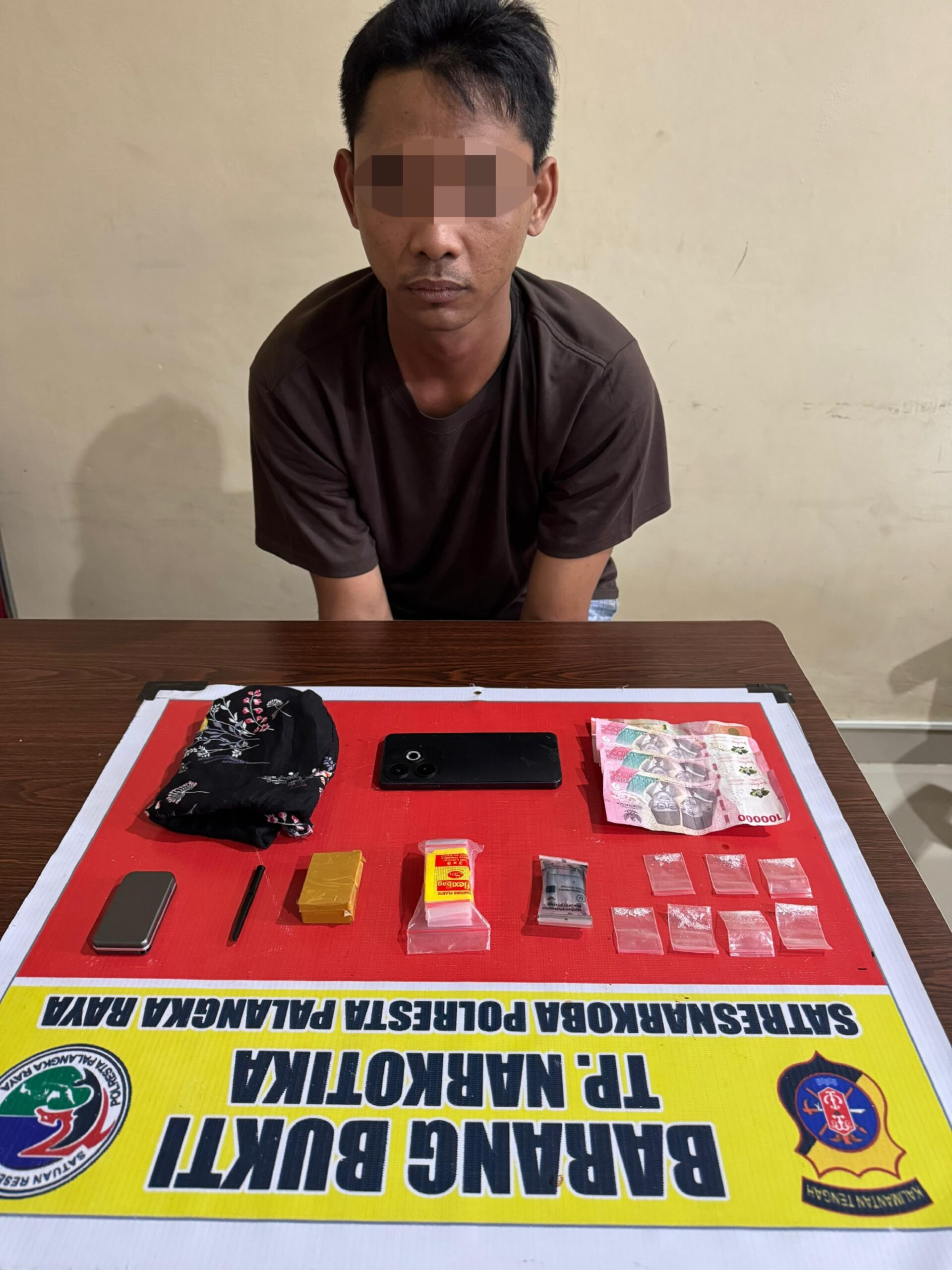 Warga Pantai Cemara Labat Diamankan Polresta Palangka Raya Akibat Miliki 7 Paket Diduga Sabu