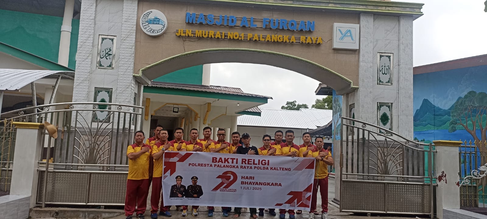 Semangat Jelang Hari Bhayangkara, Polresta Palangka Raya Gelar Bakti Religi di Masjid Al-Furqan
