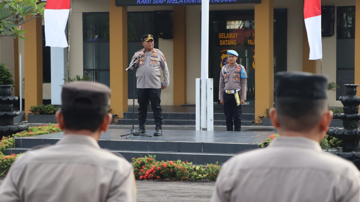 Amanat Apel Pagi, Kapolresta Palangka Raya Ingatkan Personel Jaga Kondisi di Tengah Cuaca Ekstrem