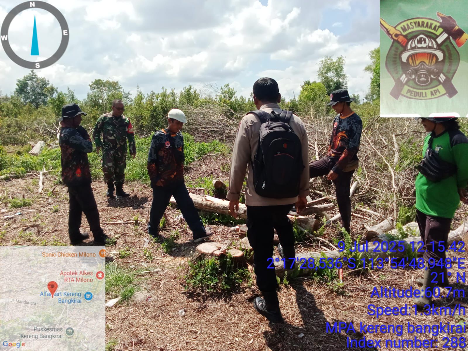 Bhabinkamtibmas Kereng Bangkirai Dampingi Patroli MPA Cegah Karhutla
