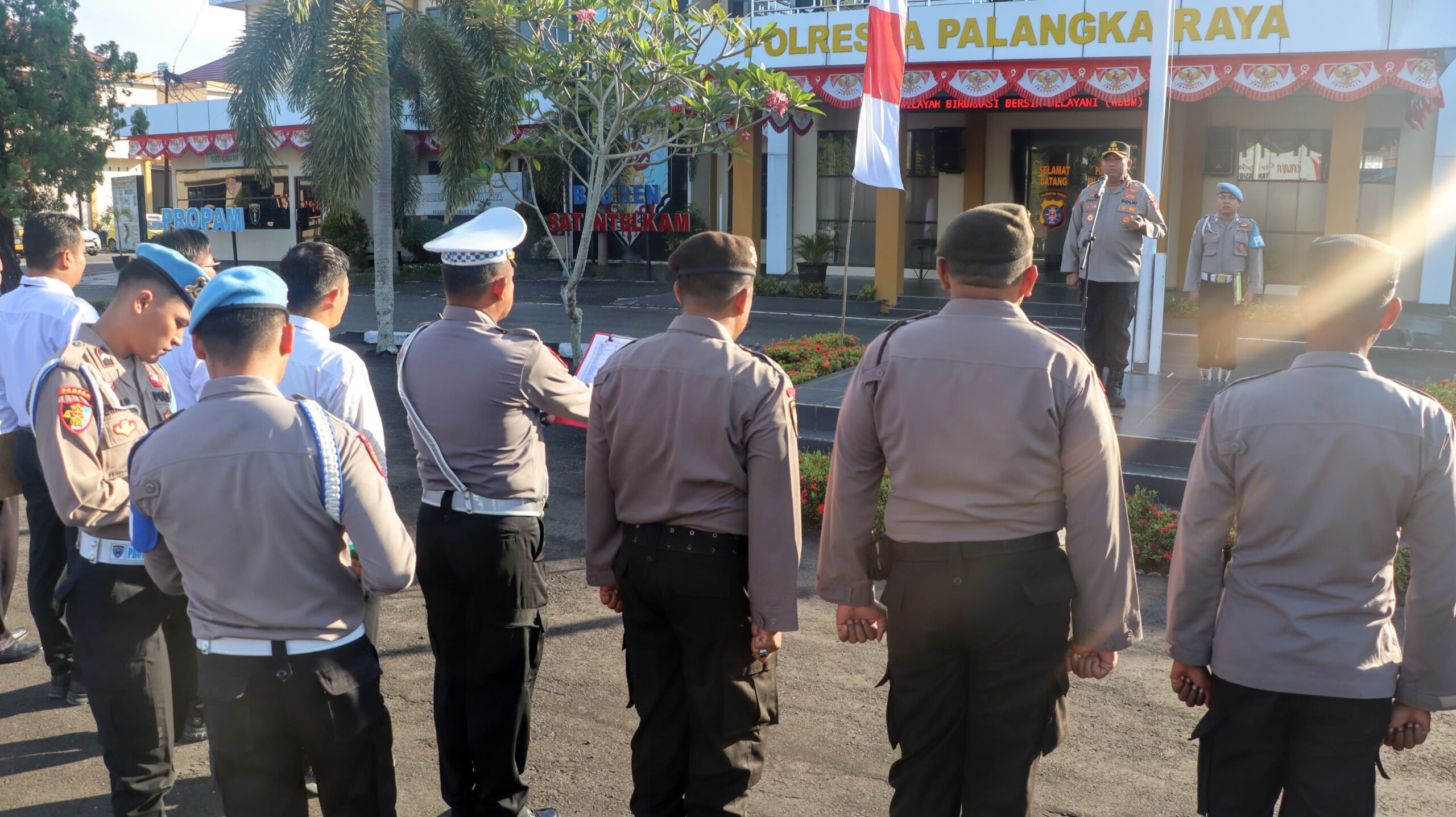 Waspers Apel Pagi, Sipropam Polresta Palangka Raya Cek Kehadiran dan Kelengkapan Personel