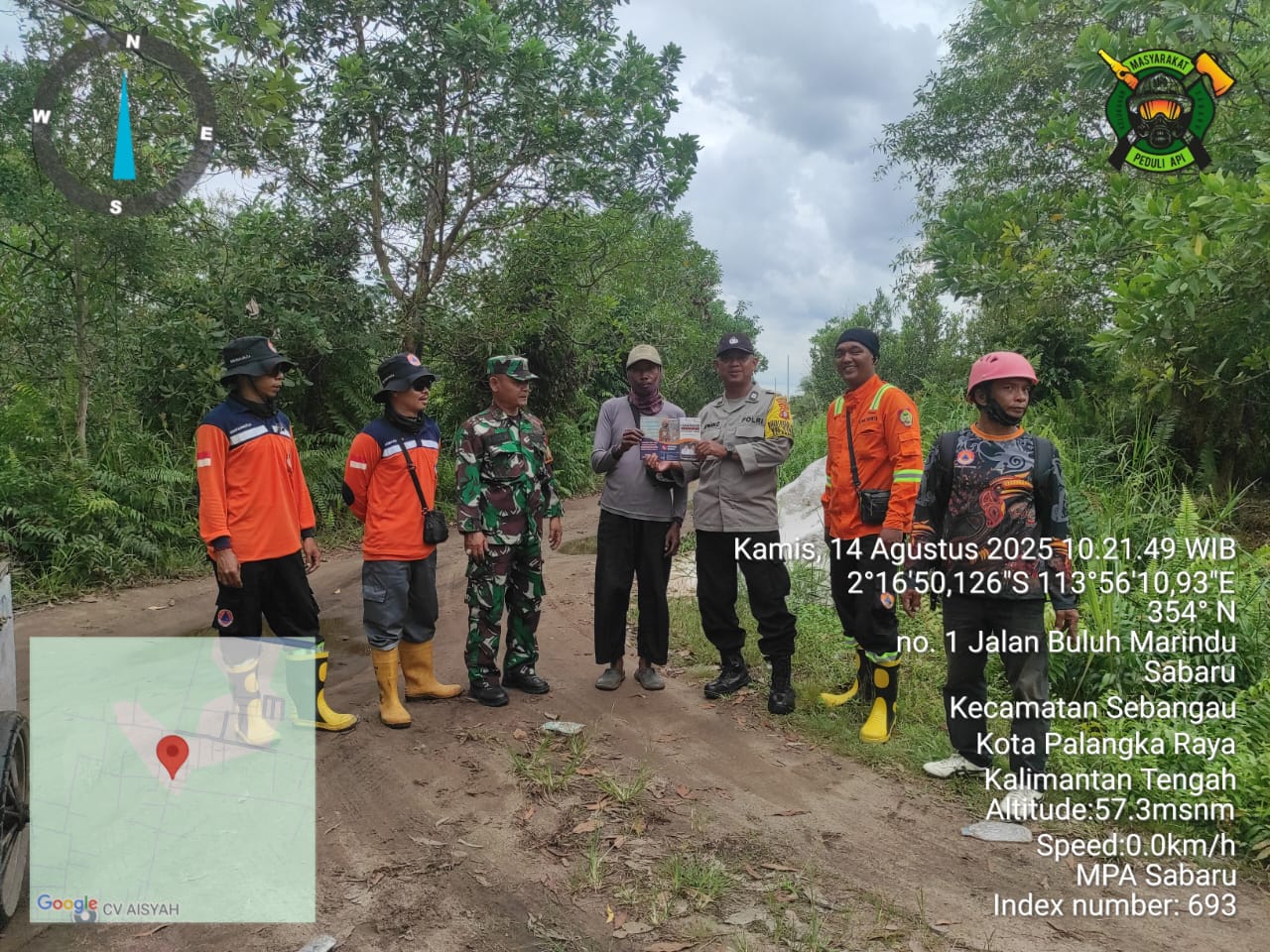 Polsek Sabangau dan TSAK Sabaru Patroli Cegah Karhutla