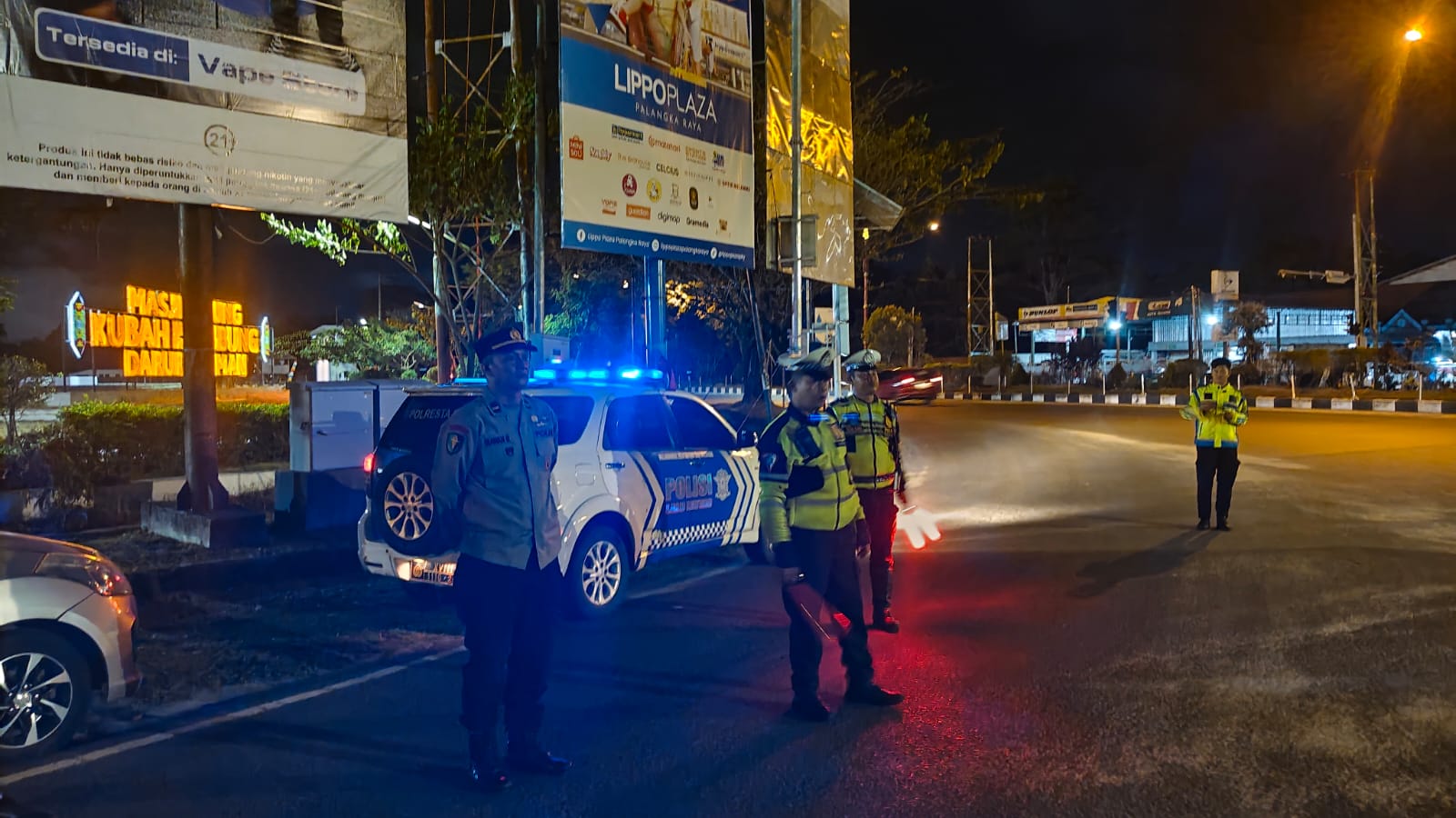 Jaga Kamtibmas dan Kamseltibcar Lalu Lintas, Polresta Palangka Raya Lakukan Patroli saat Dini Hari