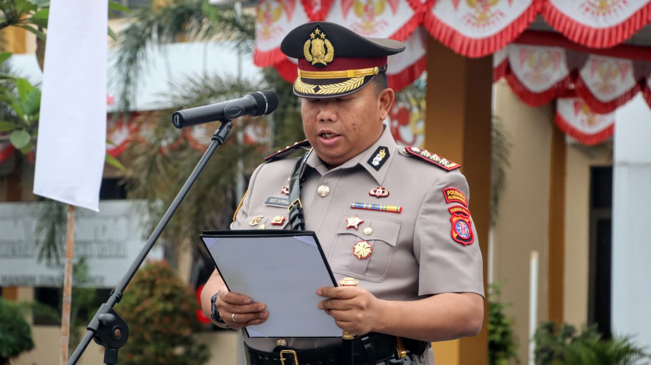 Upacara Hari Juang Polri, Kapolresta Palangka Raya Bacakan Naskah Proklamasi Polisi