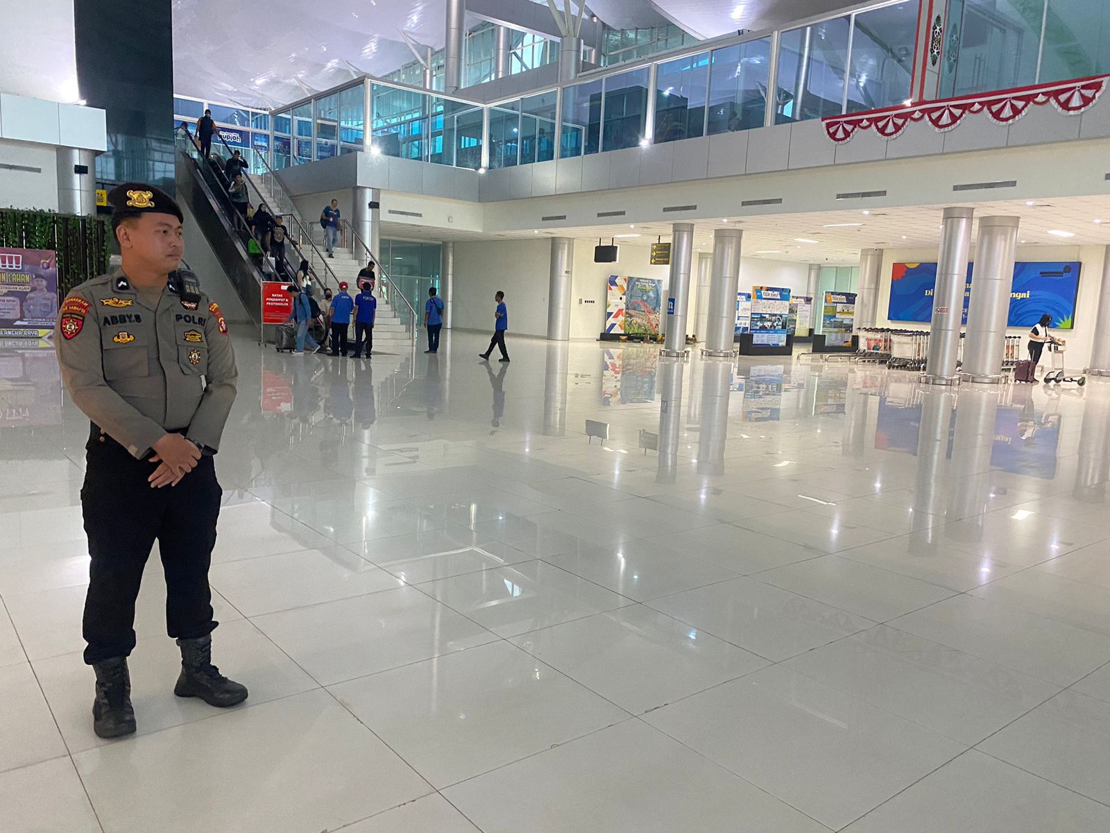 Walaupun Libur, Satpamobvit Polresta Palangka Raya Tetap Semangat Pengamanan