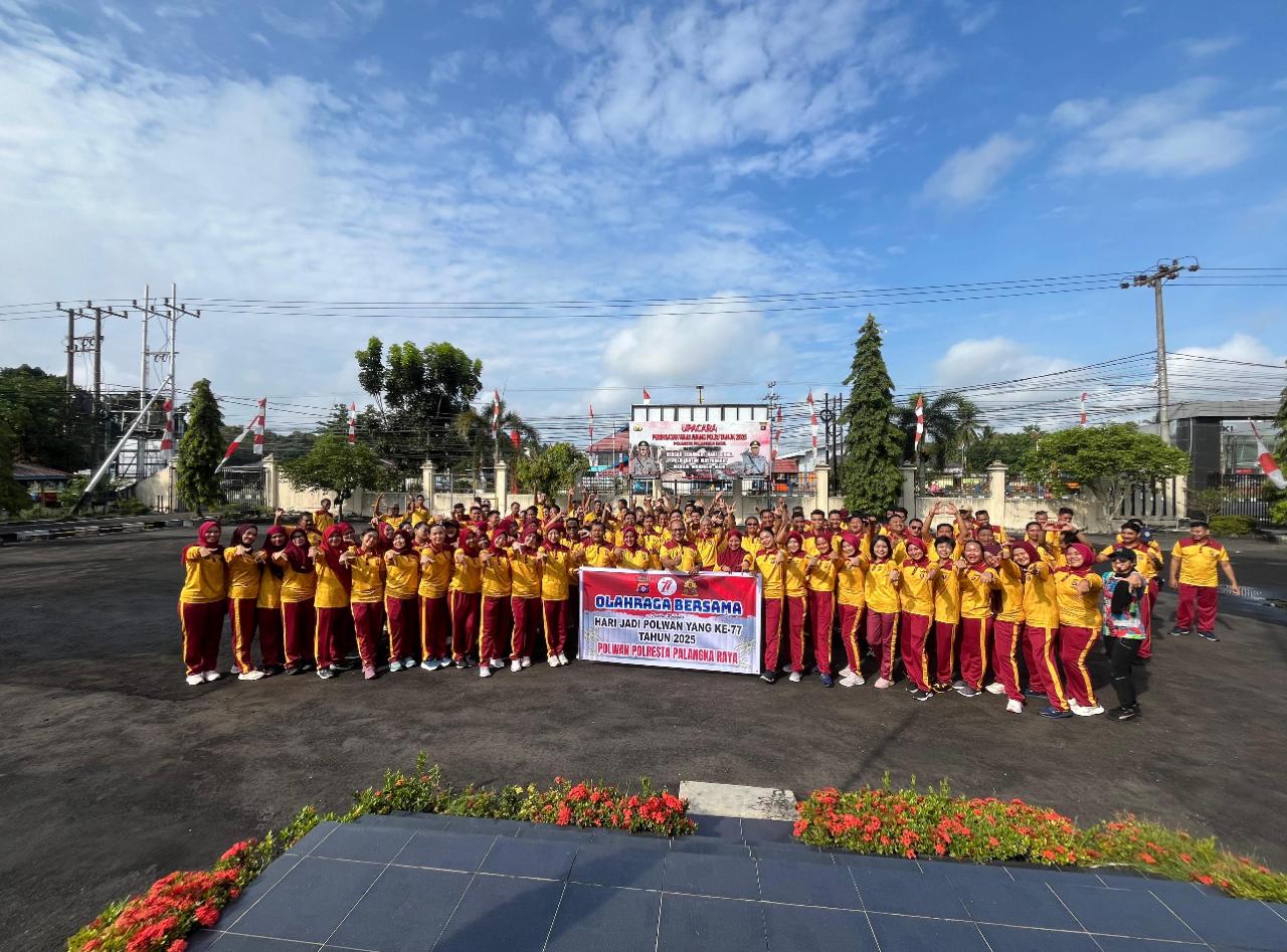 Meriahkan Hari Jadi Polwan ke-77, Srikandi Polresta Palangka Raya Gelar Senam Aerobik Bersama