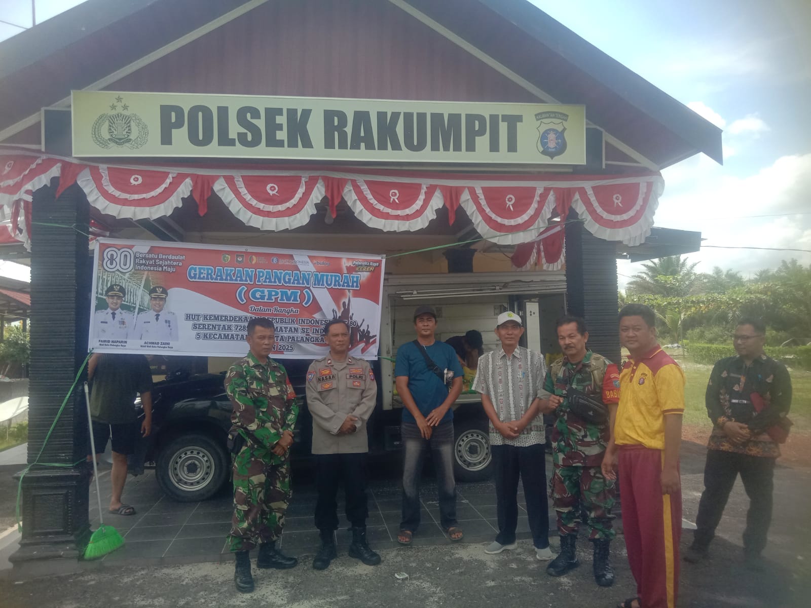 Polsek Rakumpit Dukung Gerakan Pangan Murah Sambut HUT RI ke-80