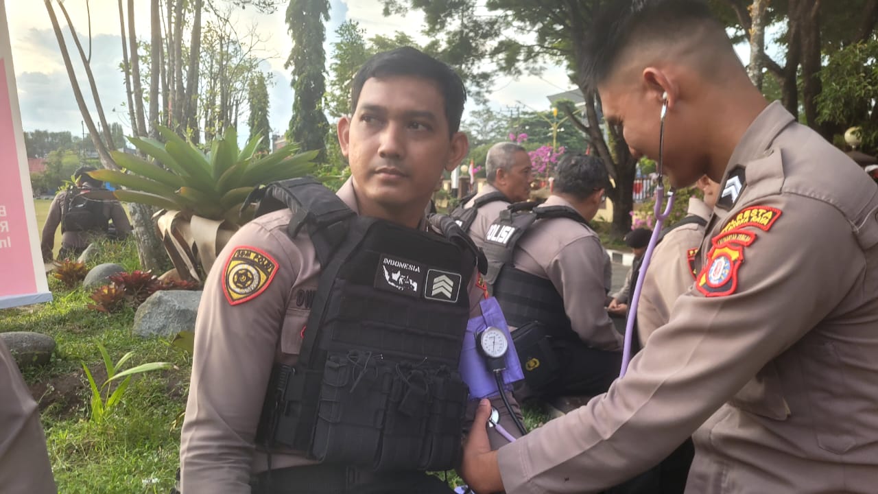 Dukung Tugas Pam Aksi Damai, Sidokkes Polresta Palangka Raya Cek Kondisi kesehatan Personel