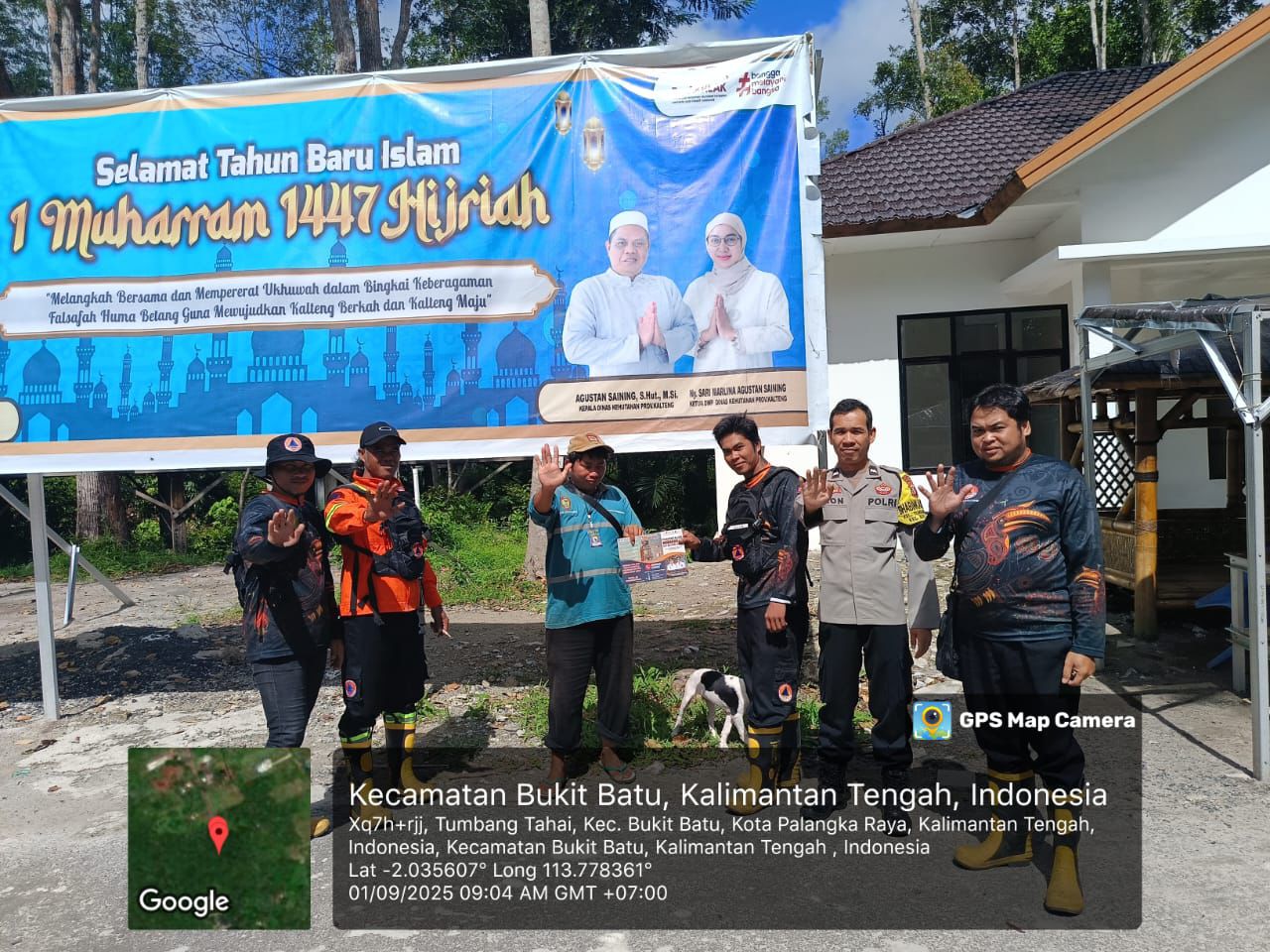 Bhabinkamtibmas Polsek Bukit Batu Dampingi Patroli Satgas Karhutla di Tumbang Tahai