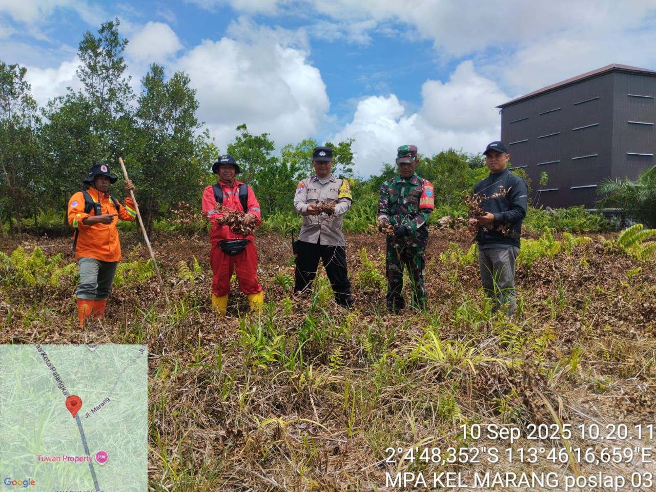 Polsek Bukit Batu Bersama TSAK dan MPA Laksanakan Patroli Pencegahan Karhutla di Kelurahan Marang