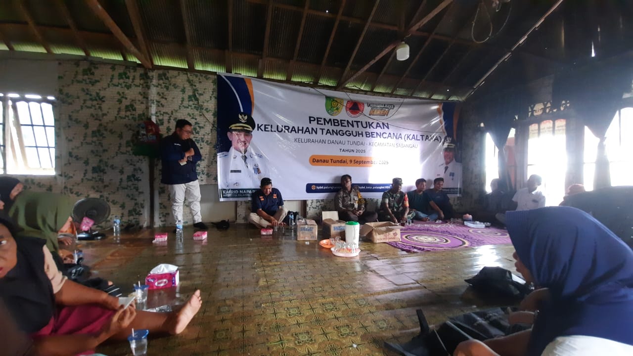 Polsek Sabangau Hadiri Pembentukan Tangguh Bencana di Danau Tundai, Warga Diberi Edukasi Pencegahan Karhutla dan Banjir