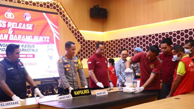 Berhasil Ungkap Kasus Narkoba, Polres Katingan Musnahkan Barang Bukti Sabu