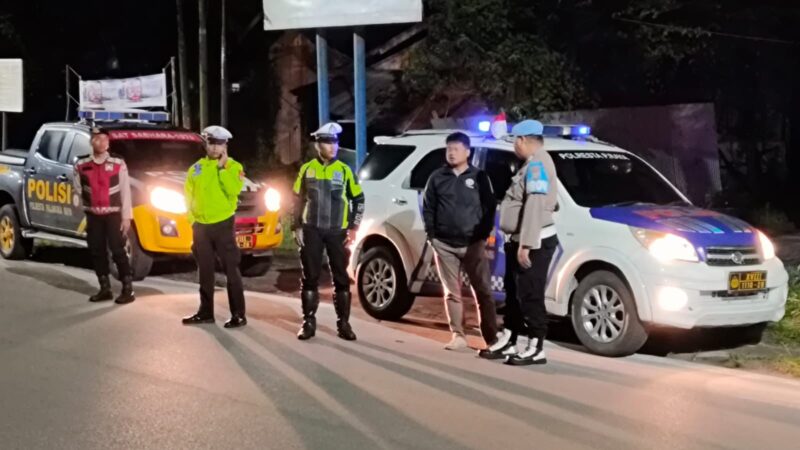 Satlantas Polresta Palangka Raya Gelar Blue Light Patrol Antisipasi Kejahatan Jalanan dan Balapan Liar
