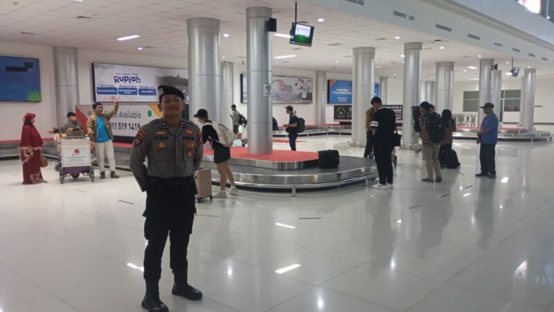 Satpamobvit Polresta Palangka Raya Intensifkan Patroli di Bandara Tjilik Riwut Diakhir Pekan