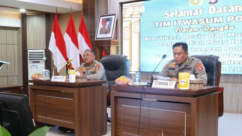 Optimalkan Kinerja Polda Jajaran, Itwasum Polri Gelar Supervisi Dalmutu di Polda Kalteng