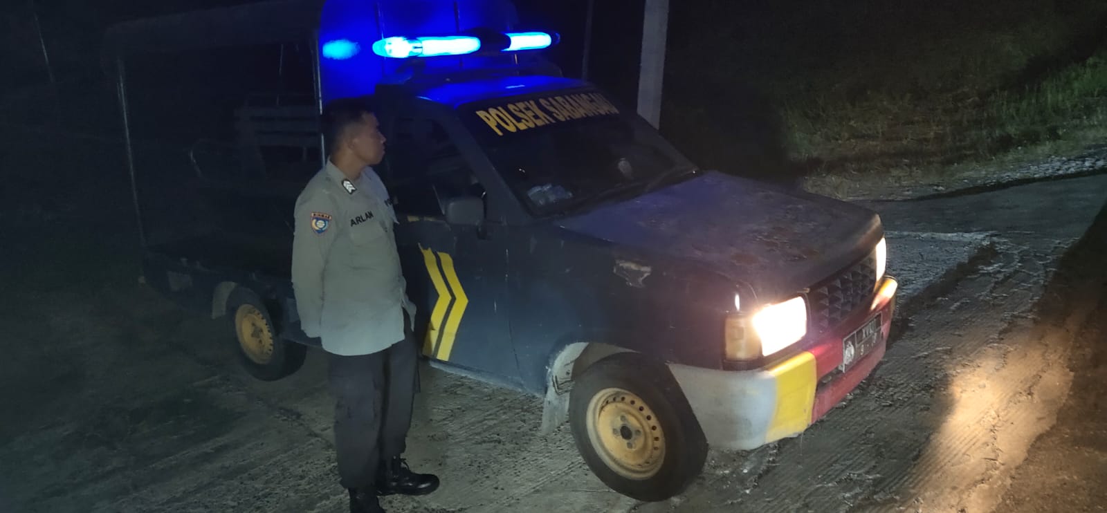 Beri Rasa Aman bagi Masyarakat, Polsek Sabangau Lakukan Patroli Kamtibmas saat Dini Hari