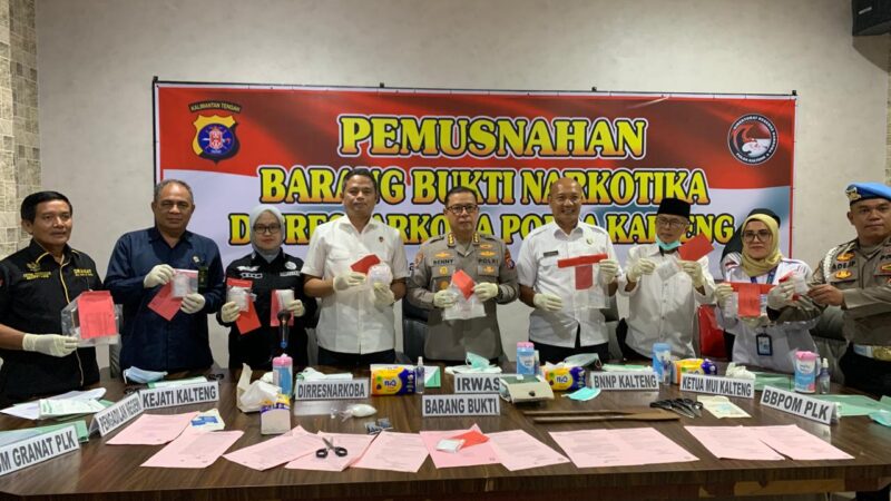 Polda Kalteng musnahkan 1,25 Kilogram Sabu dan 43 Butir Ekstasi