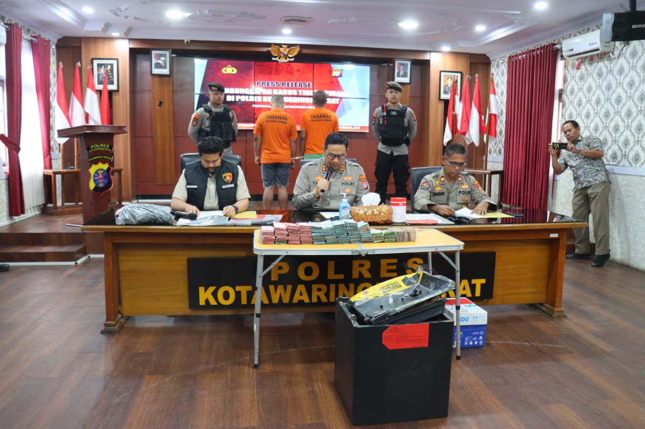 Polres Kobar Bekuk Pelaku Pembobol Brankas JNT