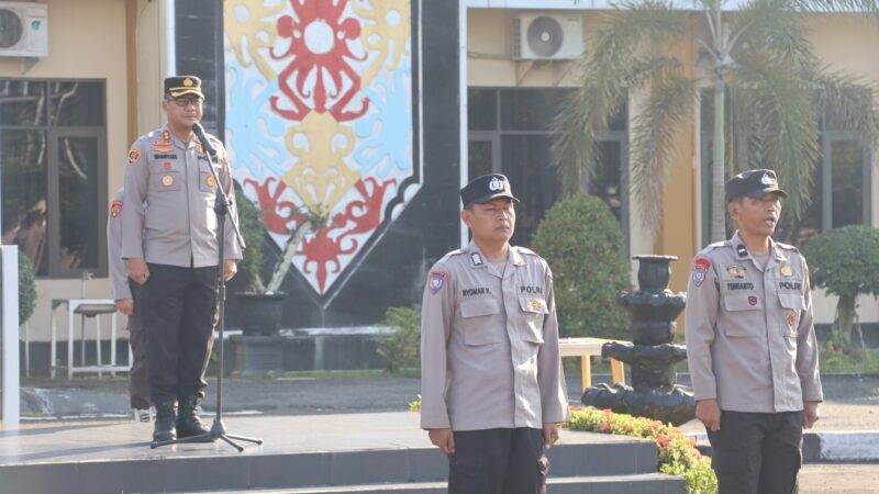 Wakapolresta Palangka Raya Tekankan Disiplin dan Kinerja Personel saat Apel Pagi