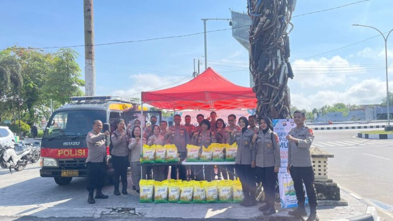 GPM Serentak Se-Indonesia, Ditbinmas Polda Kalteng Salurkan 58 Sak Beras SPHP Kepada Masyarakat