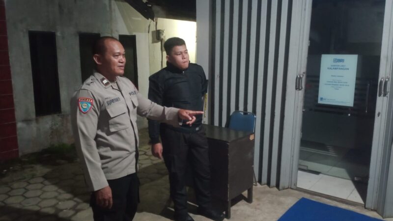 Patroli Sambang ke BRI Unit Kalampangan, Polsek Sabangau Rangkul Satpam
