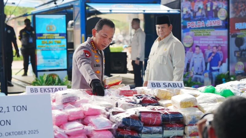 Presiden Pimpin Pemusnahan 214,84 Ton Narkoba oleh Polri, Kapolri: Tindak Lanjut Asta Cita