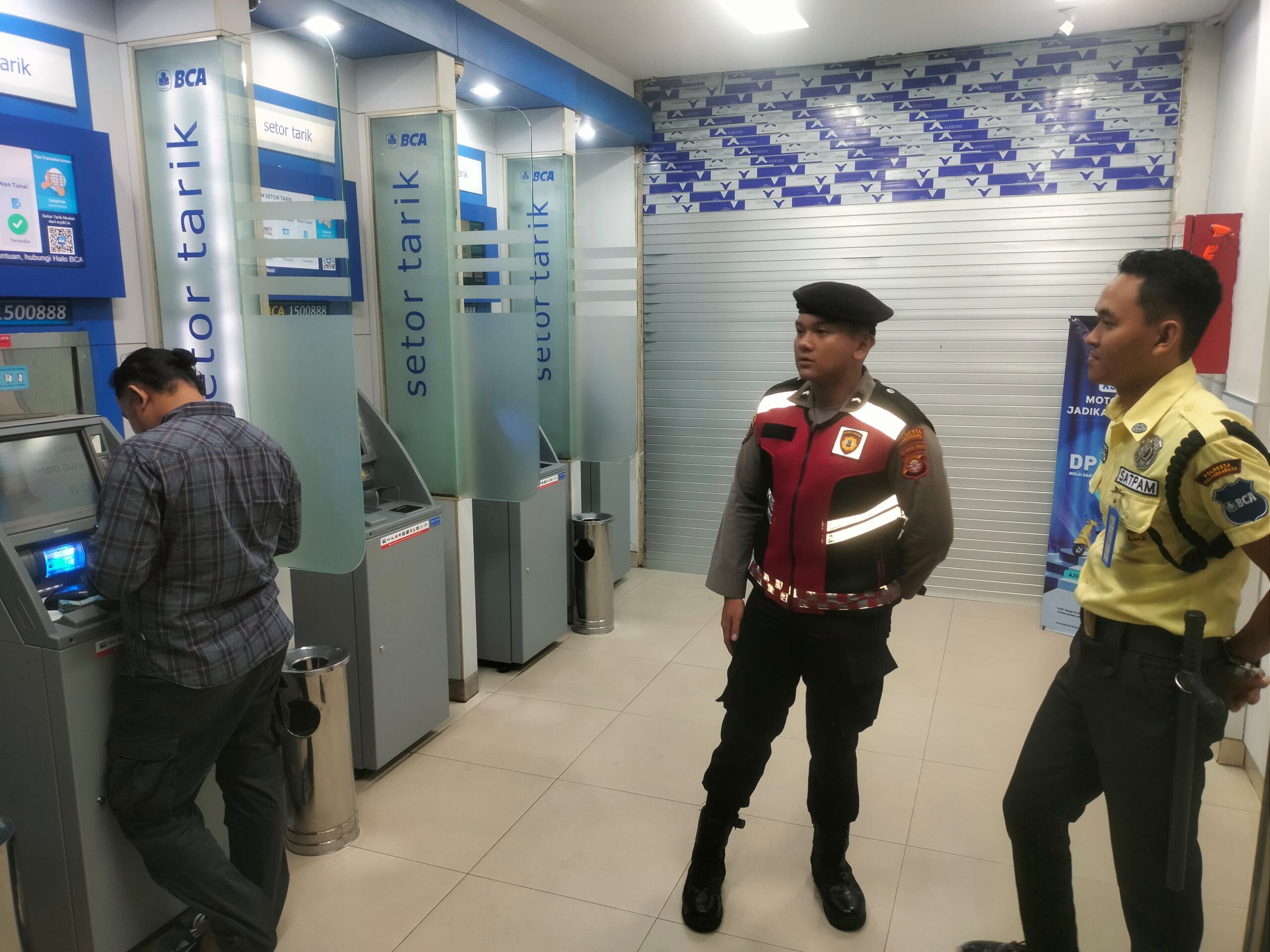 Rangkul Satpam BCA KCP Rajawali, Satsamapta Polresta Palangka Raya Sharing Kamtibmas