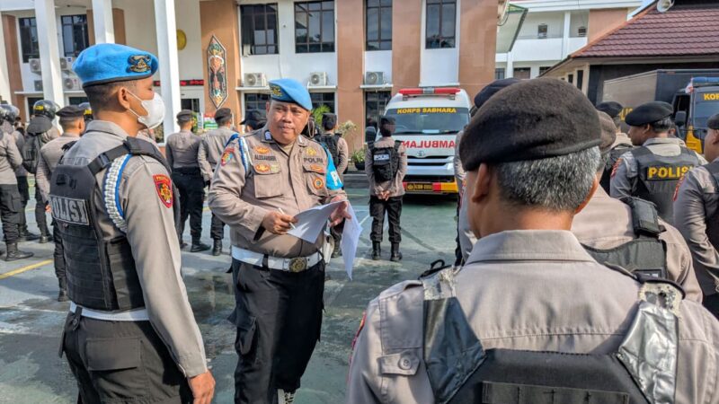 Sipropam Polresta Palangka Raya Cek Kesiapan Puluhan Personel Pam Aksi Damai