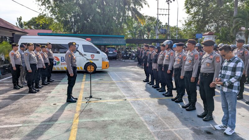 Awali Pam Aksi Damai GDAN, Polresta Palangka Raya Gelar Apel Kesiapan di Kantor Pengadilan Negeri