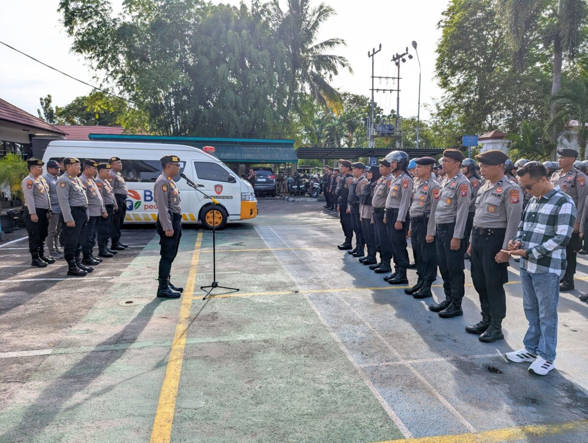 Awali Pam Aksi Damai GDAN, Polresta Palangka Raya Gelar Apel Kesiapan di Kantor Pengadilan Negeri