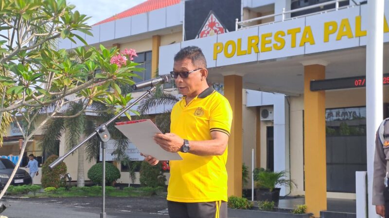 Amanat Apel Pagi, Kabaglog Polresta Palangka Raya Ingatkan Jaga Kesehatan saat Cuaca Ekstrem