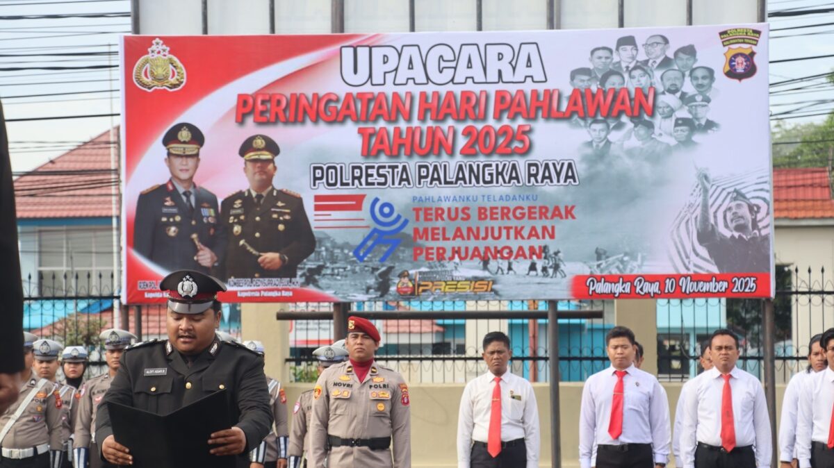 Kenang Jasa Pahlawan, Polresta Palangka Raya Gelar Upacara Peringatan Hari Pahlawan ke-80