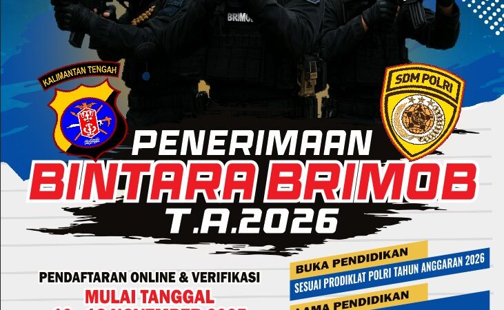 Polda Kalteng Buka Penerimaan Bintara Brimob Tahun 2025, Ini Syarat dan Ketentuanya