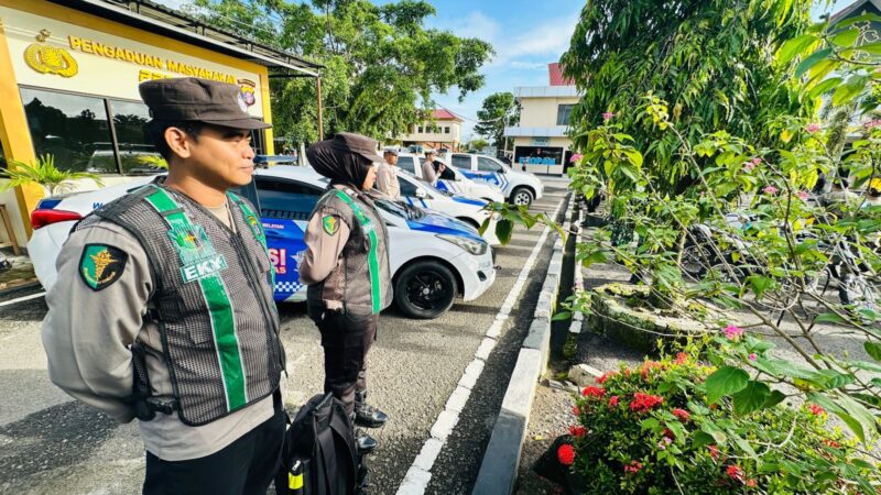 Sidokkes Polresta Palangka Raya Berikan Layanan Kesehatan pada Upacara Gelar Pasukan Operasi Zebra Telabang