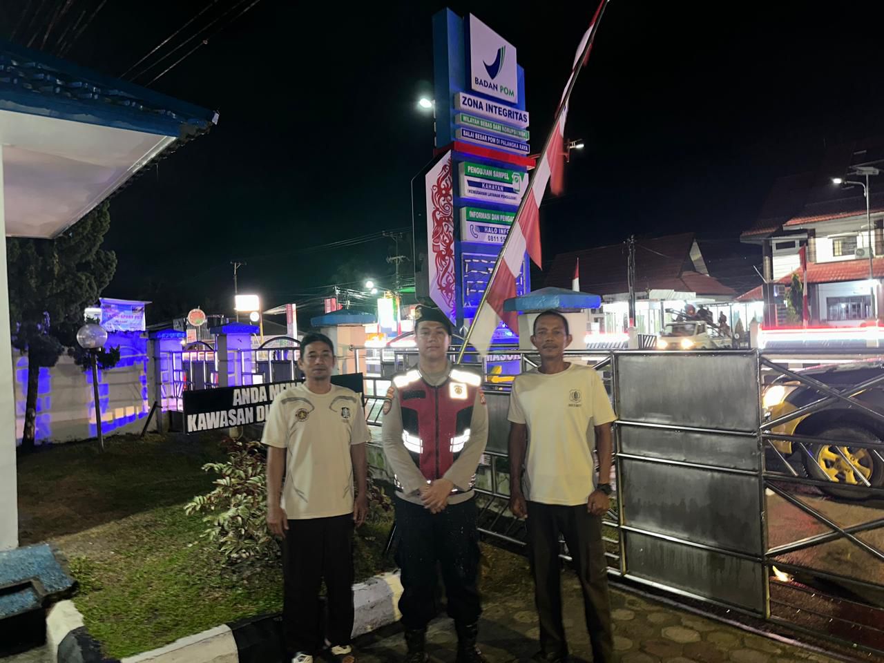 Datangi Pos Jaga BPOM, Satsamapta Polresta Palangka Raya Berikan Imbauan Kamtibmas