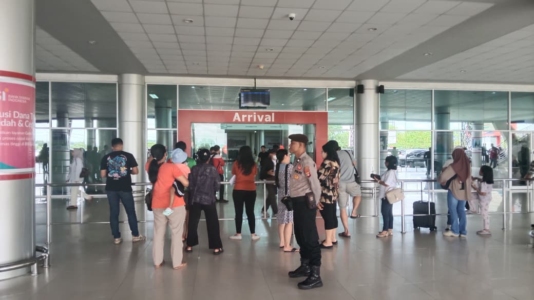 Demi Keamanan, Satpamobvit Polresta Palangka Raya Siagakan Personel di Bandara Tjilik Riwut