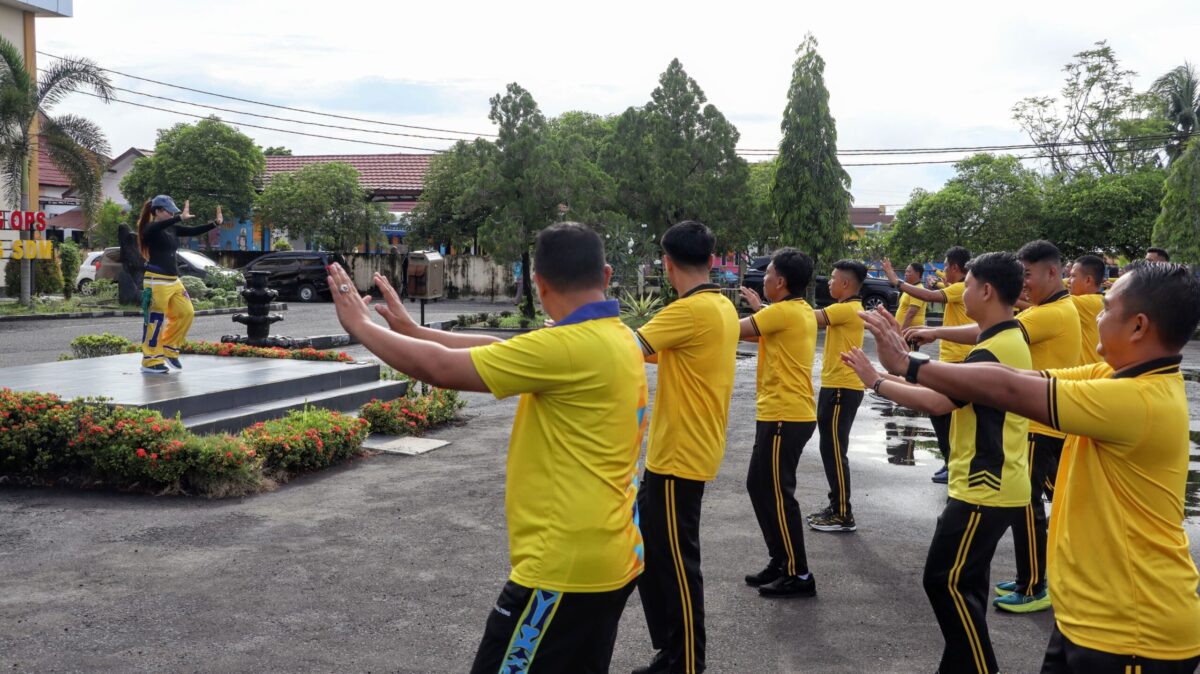 Polresta Palangka Raya Jaga Kesehatan dan Kebugaran Personel dengan Senam Aerobik