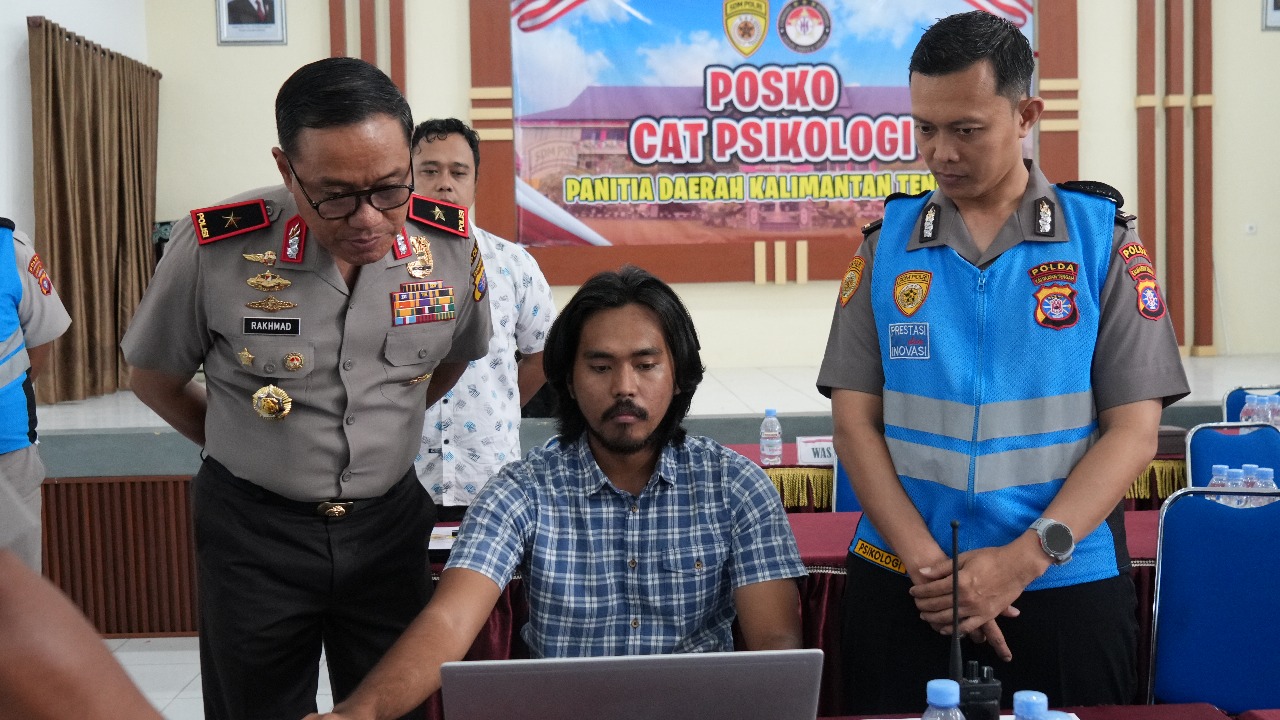 198 Peserta Seleksi Penerimaan Bintara Brimob Polri Ikuti Tes CAT Psikologi di Polda Kalteng