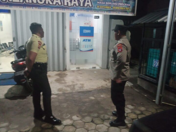 Polsek Sabangau Patroli Sambang di Kantor BRI Kalampangan, Jaga Keamanan Perbankan Tetap Kondusif