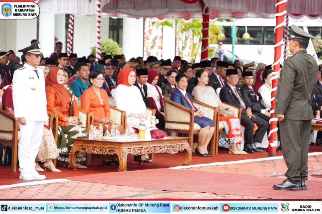 Bupati Murung Raya  Pimpin Upacara HUT Ke – 80 RI
