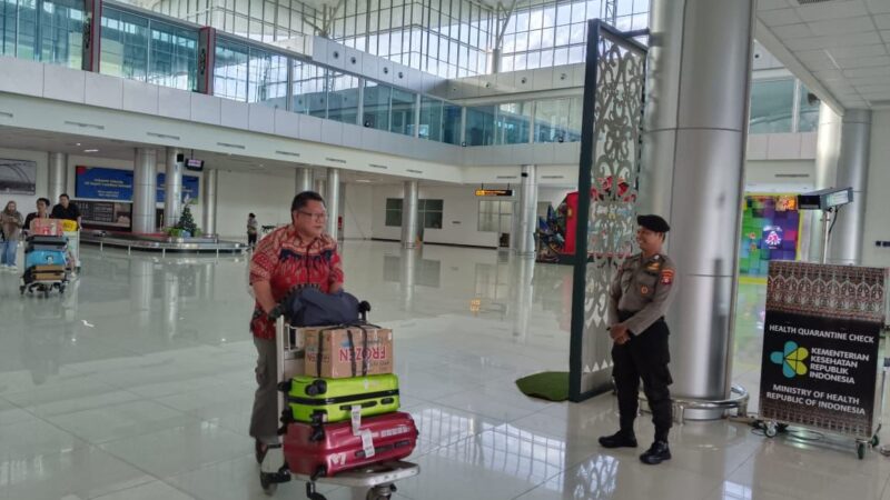 Demi Keamanan, Satpamobvit Polresta Palangka Raya Siagakan Personelnya di Bandara Tjilik Riwut