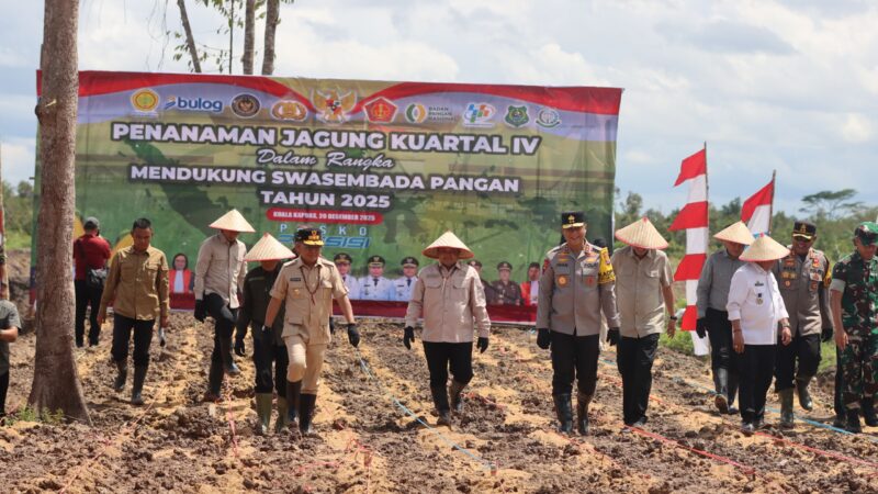 Bersama Gubernur, Kapolda Kalteng Tanam Jagung Perdana Kuartal IV di Kapuas